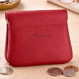 Travelambo Genuine Leather Squeeze Coin Purse – Minimalist Change Pouch Wallet
